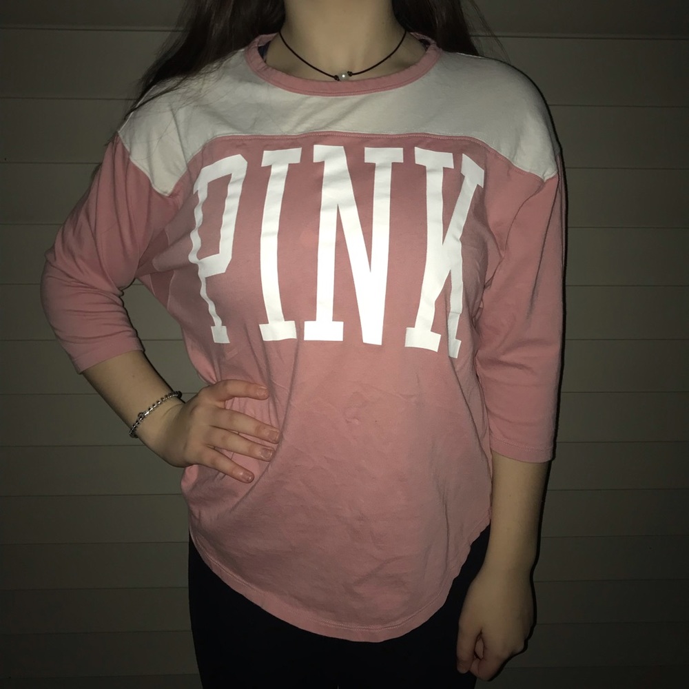 Light Pink VS PINK 3/4 Sleeves Shirt
